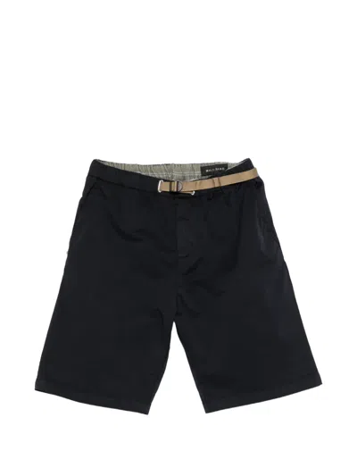 White Sand Kevin Belted Shorts In Blue