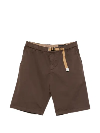 White Sand Kevin Nf Belted Elasticated-waist Shorts In Brown