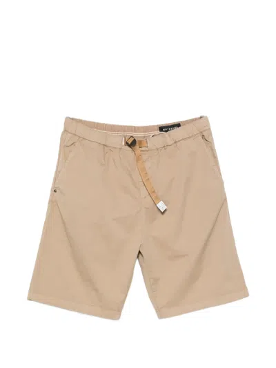 White Sand Kevin Nf Belted Pleated Shorts In Brown