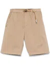 White Sand Bermuda Shorts With Belt In Neutrals