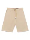 White Sand Bermuda Shorts With Belt In Neutrals
