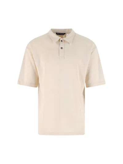 White Sand Linen Blend Polo In White