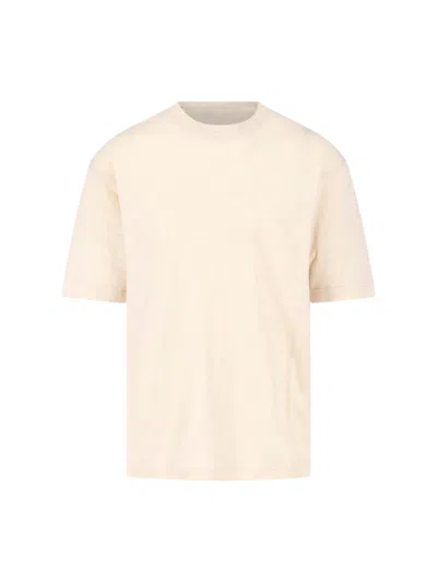 White Sand Linen Blend T-shirt In Neutral