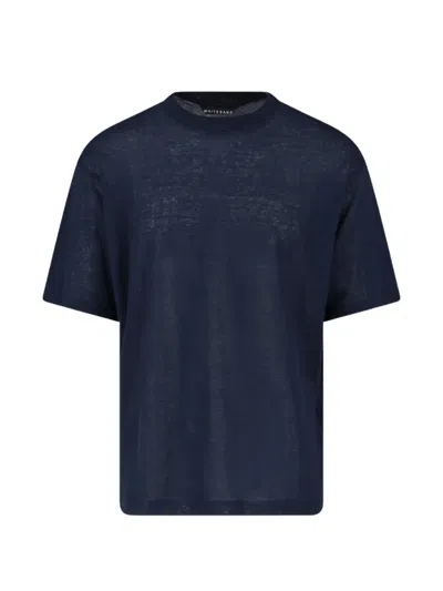 White Sand Linen T-shirt In Blue