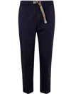 White Sand Tailored Cotton Trousers With Internal Belt