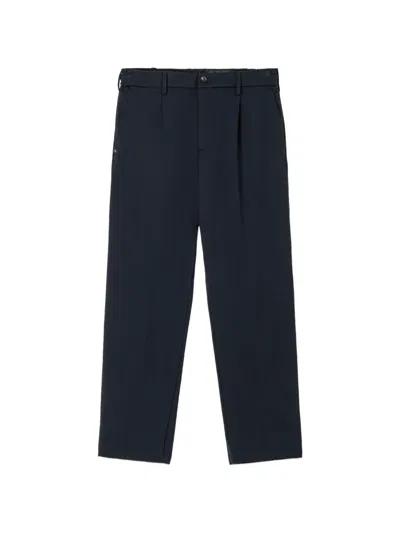 White Sand Luke Pleated Jersey Trousers In Blue