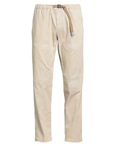 White Sand Man Pants Beige Size 32 Cotton, Elastane In Neutral