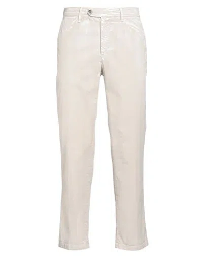 White Sand Man Pants Beige Size 32 Cotton, Elastane