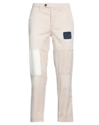 White Sand Man Pants Beige Size 32 Cotton, Elastane