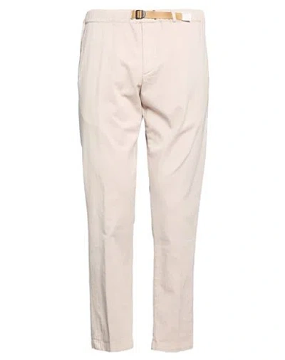 White Sand Man Pants Beige Size 34 Cotton, Elastane In Neutral