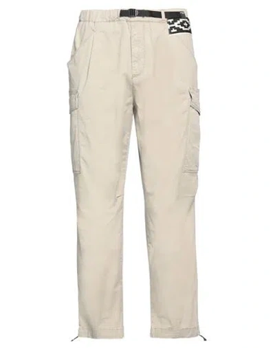 White Sand Man Pants Beige Size 34 Cotton, Elastane