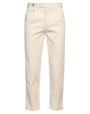White Sand Man Pants Beige Size 36 Cotton, Elastane