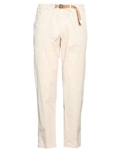 White Sand Man Pants Beige Size 36 Cotton, Elastane