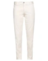 White Sand Man Pants Beige Size 38 Cotton, Elastane