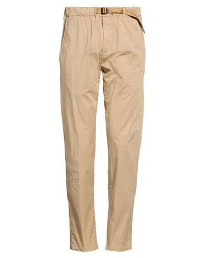 White Sand Man Pants Beige Size 38 Cotton, Elastane In Neutral