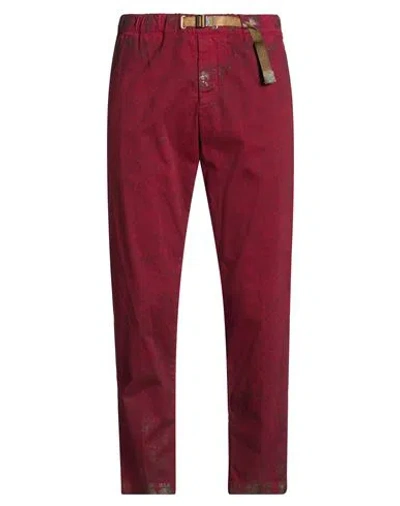 White Sand Man Pants Burgundy Size 34 Cotton, Elastane In Red