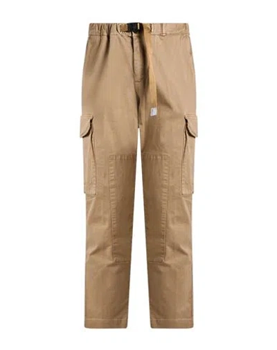 White Sand Man Pants Camel Size 28 Cotton, Elastane In Multi