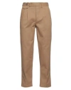 White Sand Man Pants Camel Size 34 Cotton, Elastane