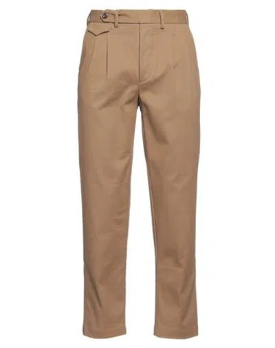 White Sand Man Pants Camel Size 34 Cotton, Elastane