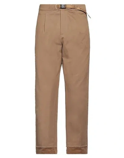 White Sand Man Pants Camel Size 34 Cotton, Elastane In Beige