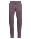 White Sand Man Pants Plum Size 32 Cotton, Elastane In Purple