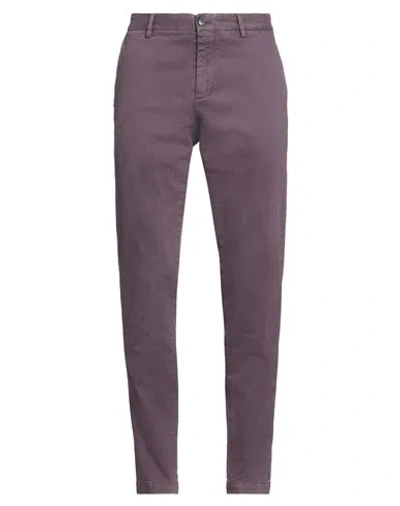 White Sand Man Pants Plum Size 32 Cotton, Elastane In Purple