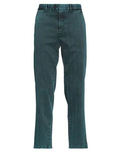 White Sand Man Pants Deep Teal Size 32 Cotton, Elastane In Green