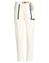 White Sand Man Pants Ivory Size 30 Cotton, Elastane In Multi
