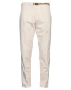 White Sand Man Pants Ivory Size 34 Cotton, Elastane