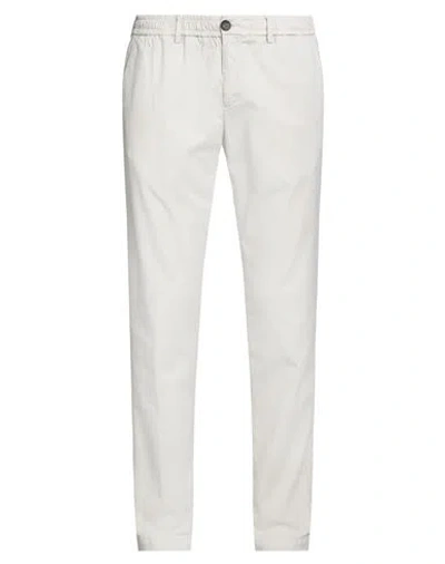 White Sand Man Pants Light Grey Size 36 Cotton, Tencel, Silk, Elastane In Neutral