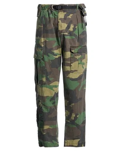 White Sand Man Pants Military Green Size 30 Cotton, Elastane In Multi