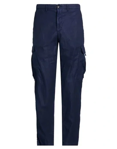 White Sand Man Pants Navy Size 36 Cotton, Lyocell In Blue
