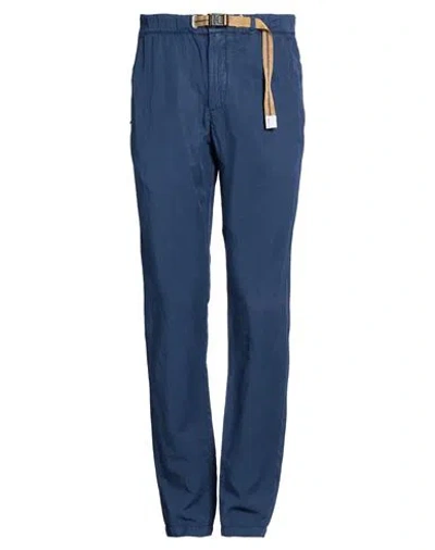 White Sand Man Pants Navy Size 36 Lyocell, Linen, Cotton In Blue