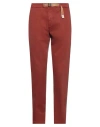 White Sand Man Pants Rust Size 38 Cotton, Elastane In Red