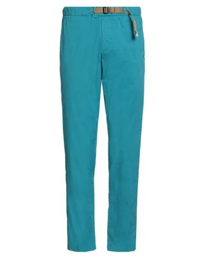 White Sand Man Pants Turquoise Size 30 Cotton, Linen, Elastane In Blue