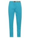 White Sand Man Pants Turquoise Size 32 Cotton, Elastane In Blue