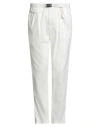 White Sand Man Pants White Size 30 Linen, Cotton
