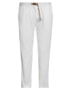 White Sand Man Pants White Size 38 Cotton, Elastane