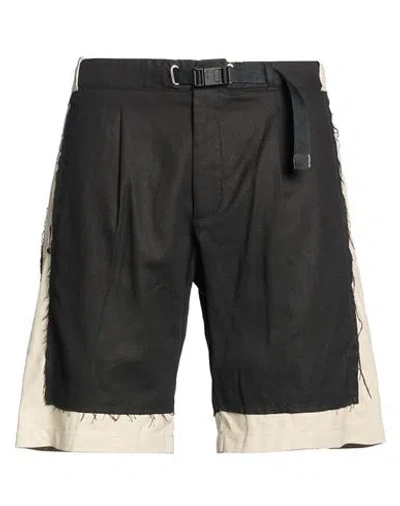 White Sand Man Shorts & Bermuda Shorts Black Size 32 Linen, Cotton