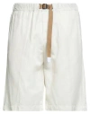 White Sand Man Shorts & Bermuda Shorts Cream Size 34 Lyocell, Linen, Cotton In White