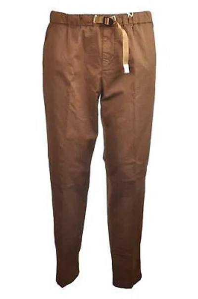 Pre-owned White Sand Man Straight Leg Trousers Brown 17617