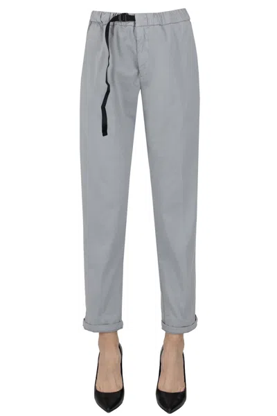 White Sand Marylin Cotton Trousers In Gray