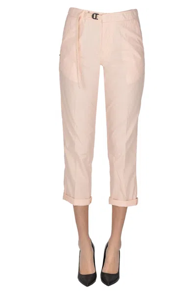 White Sand Marylin Cotton Trousers In Pink