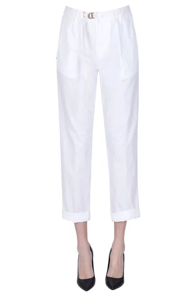 White Sand Marylin Cotton Trousers In White