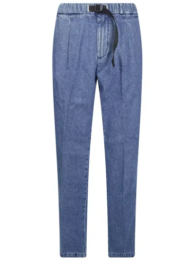 White Sand Men's 2-pleat Mini Denim Trousers In Blue