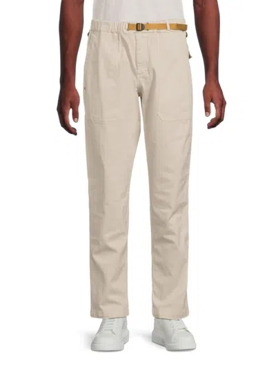 White Sand Men's Belted Flat-front Utility Pants