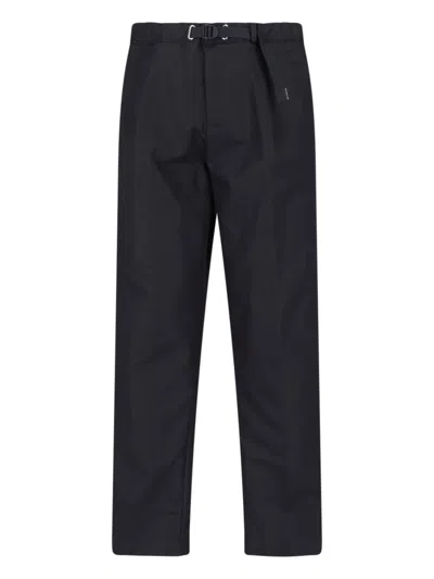 White Sand Men's Belted Straight-leg Trousers In Blue