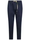 White Sand Pocket Elasticated Trousers In Blue
