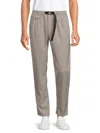 White Sand Men's Herringbone Pleated Slim-fit Pants In Multi