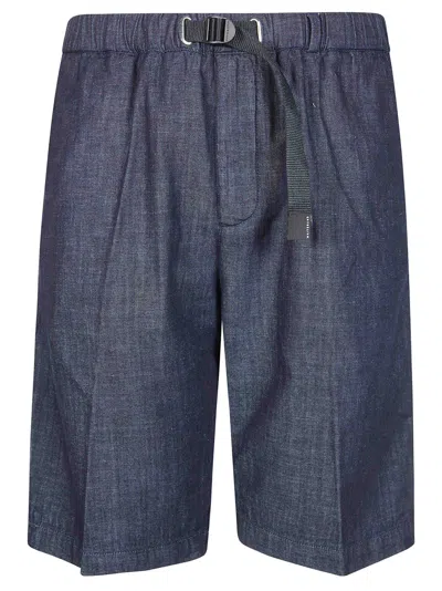 White Sand Men's Mini Bermuda Chambray Shorts In Blue